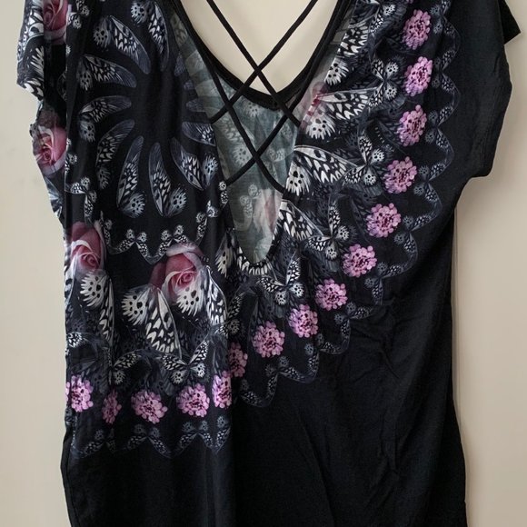 TED BAKER LONDON Butterfly Strappy Shirt Sz L - Picture 3 of 5